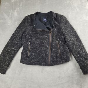 GAP Women's Jackket Moto Wool Blend Long Sleeve Size S Small
